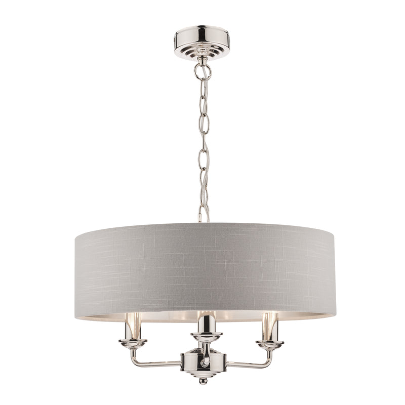 Laura Ashley Sorrento 3lt Pendant Polished Nickel With Silver Shade • LA3718272-Q