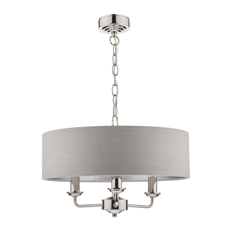 Laura Ashley Sorrento 3lt Pendant Polished Nickel With Silver Shade • LA3718272-Q