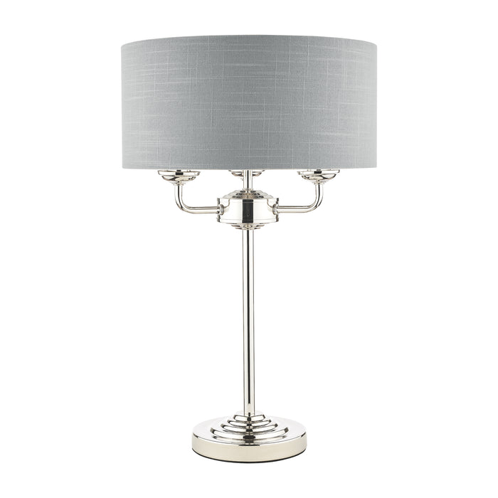 Laura Ashley Sorrento 3lt Table Lamp Polished Nickel With Silver Shade • LA3718286-Q