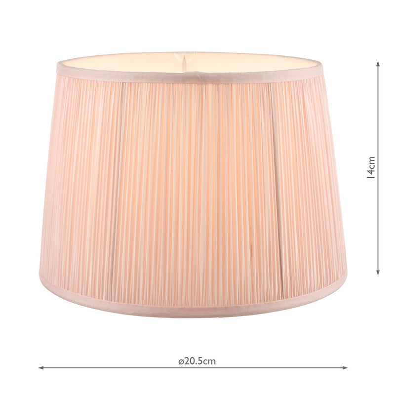 Laura Ashley Hemsley Pleated Silk Empire Drum Shade Pink 20cm/8 inch • LA3721522-Q