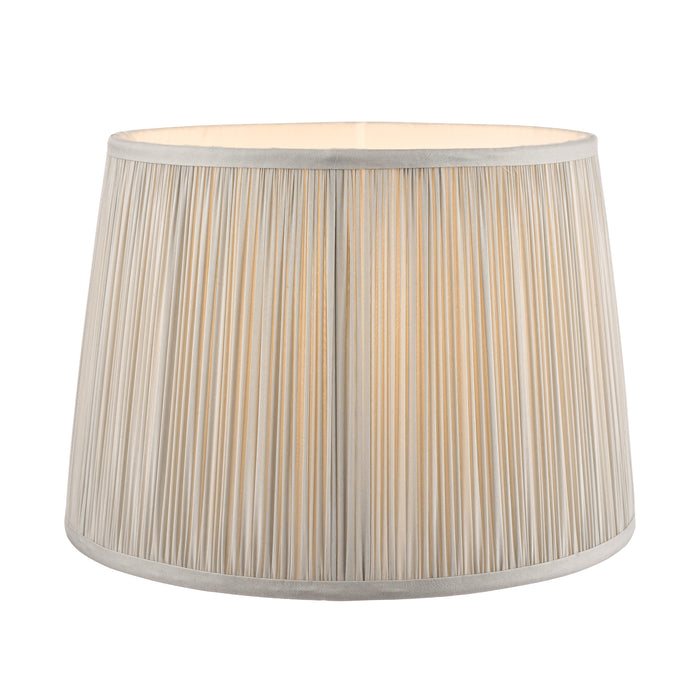 Laura Ashley Hemsley Pleated Silk Empire Drum Shade Silver 20cm/8 inch • LA3724680-Q