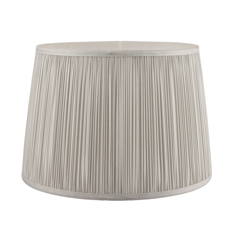 Laura Ashley Hemsley Pleated Silk Empire Drum Shade Silver 20cm/8 inch • LA3724680-Q