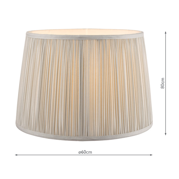 Laura Ashley Hemsley Pleated Silk Empire Drum Shade Silver 20cm/8 inch • LA3724680-Q