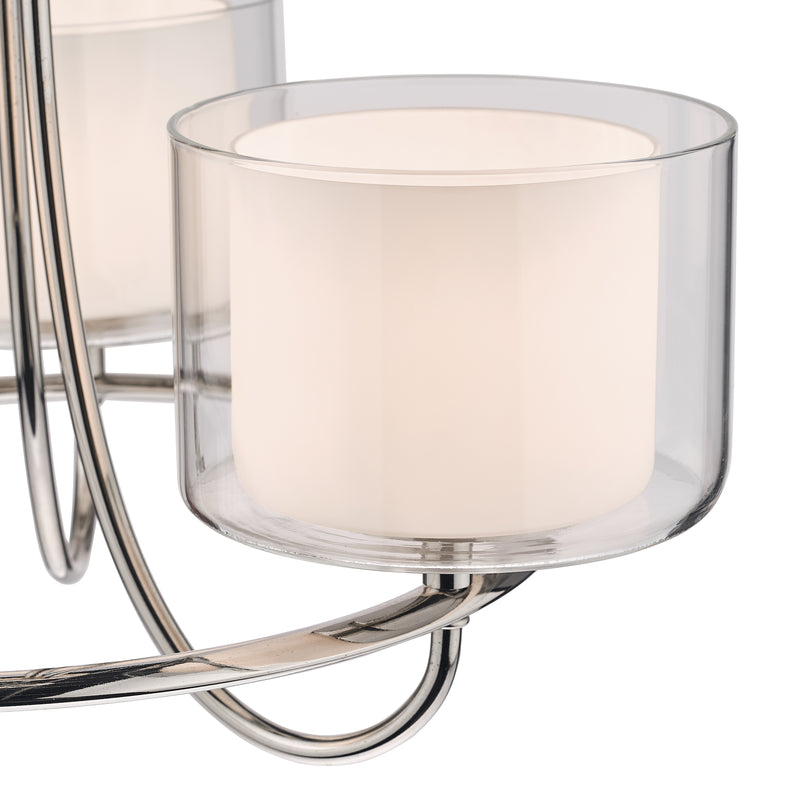 Laura Ashley Southwell 3lt Chandelier Polished Nickel & Glass Shades • LA3724943-Q