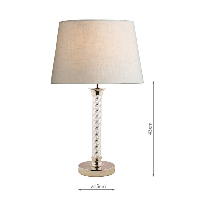 Laura Ashley Louis Table Lamp Twisted Glass Polished Nickel Base Only • LA3724945-Q