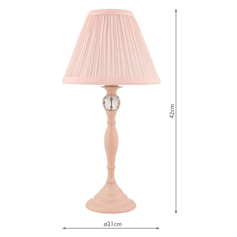 Laura Ashley Ellis Table Lamp Pink With Blush Shade • LA3724950-Q