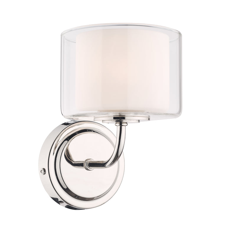 Laura Ashley Southwell Wall Light Polished Nickel & Glass Shade • LA3724955-Q