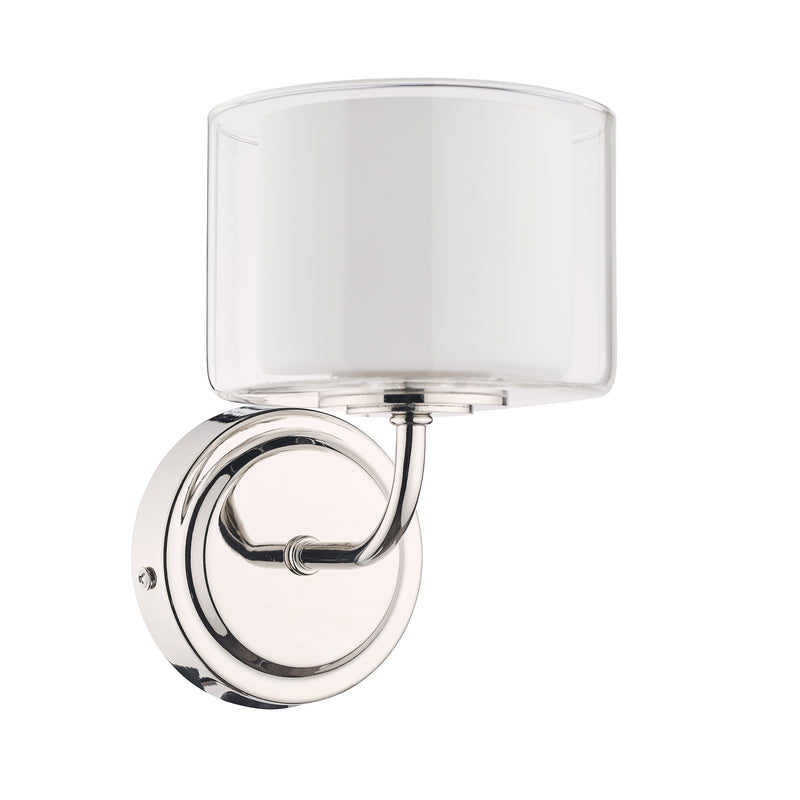 Laura Ashley Southwell Wall Light Polished Nickel & Glass Shade • LA3724955-Q