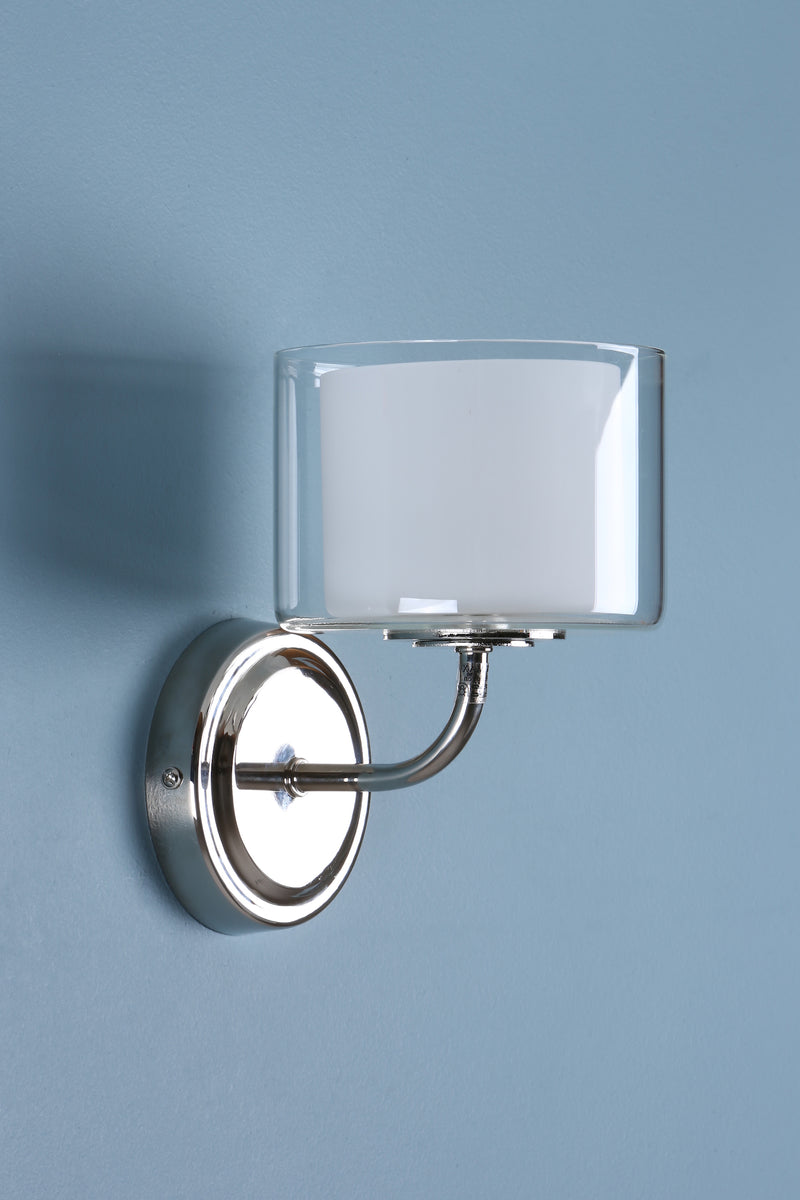 Laura Ashley Southwell Wall Light Polished Nickel & Glass Shade • LA3724955-Q