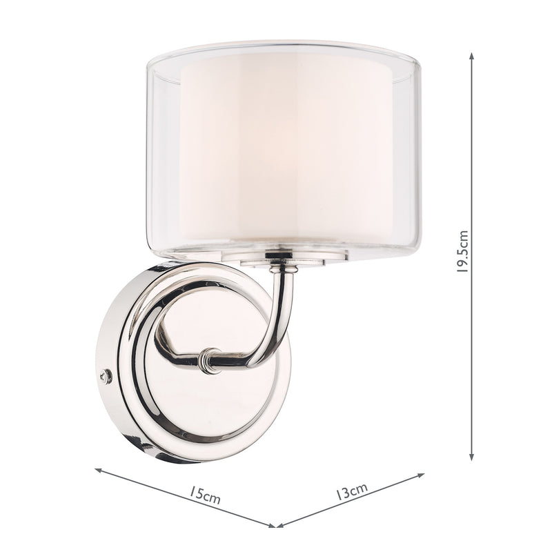 Laura Ashley Southwell Wall Light Polished Nickel & Glass Shade • LA3724955-Q