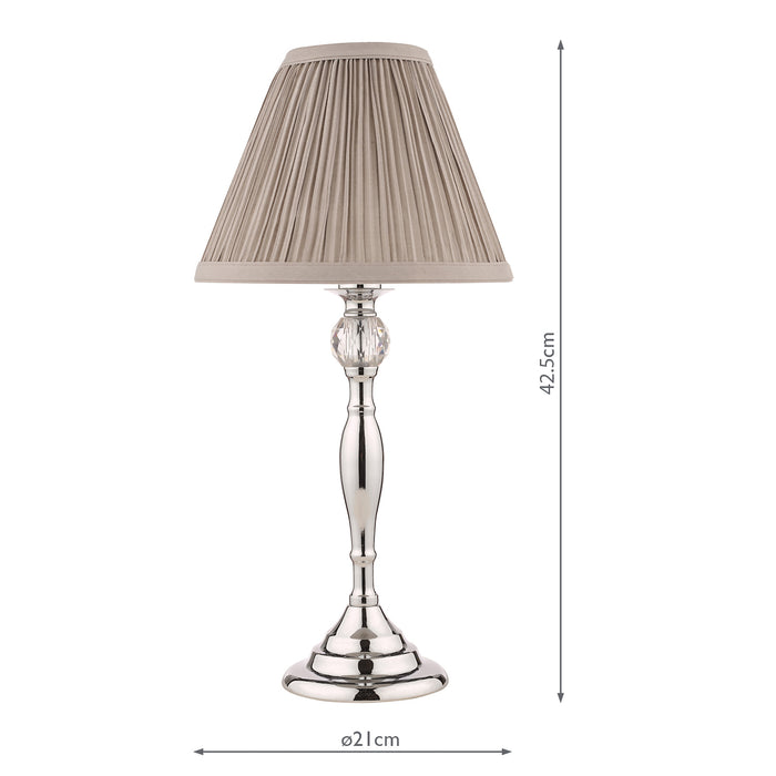 Laura Ashley Ellis Table Lamp Polished Chrome With Grey Shade • LA3724959-Q