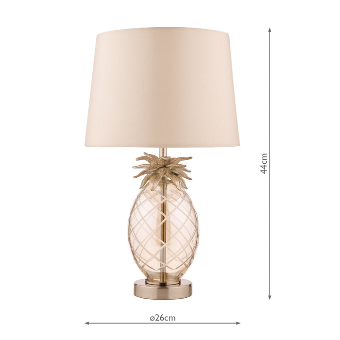 Laura Ashley Small Pineapple Table Lamp Champagne Cut Glass With Shade • LA3724961-Q