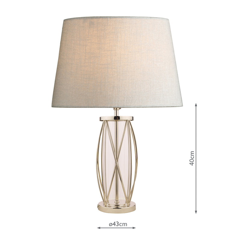 Laura Ashley Beckworth Small Table Lamp Polished Nickel Glass Base Only • LA3725834-Q