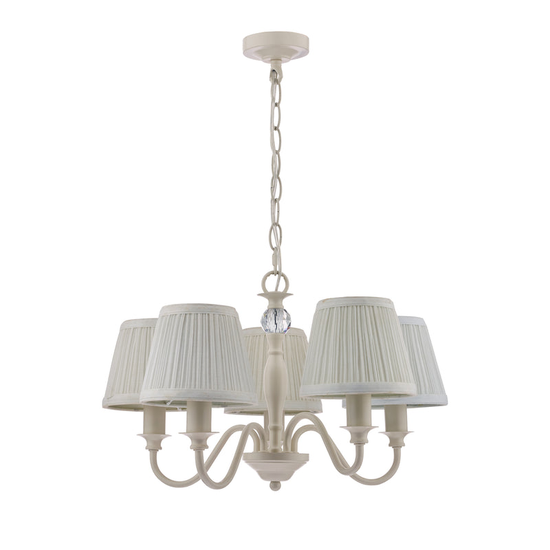 Laura Ashley Ellis 5lt Pendant Ivory With Shades • LA3726687-Q