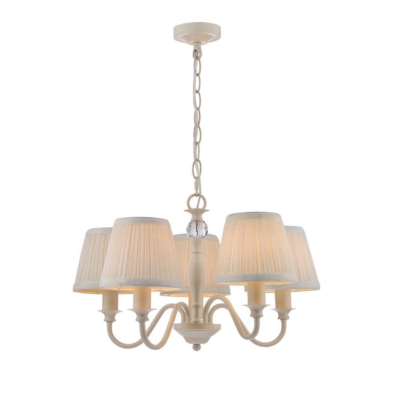 Laura Ashley Ellis 5lt Pendant Ivory With Shades • LA3726687-Q