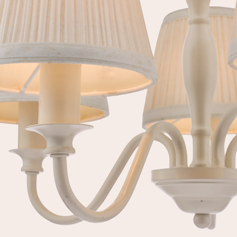 Laura Ashley Ellis 5lt Pendant Ivory With Shades • LA3726687-Q