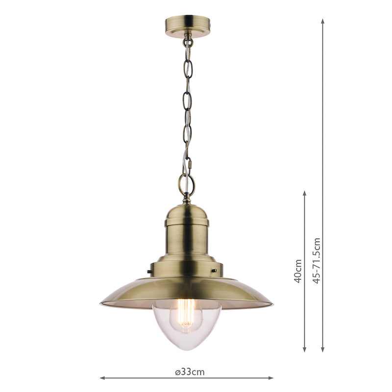 Laura Ashley Corbridge Pendant Antique Brass • LA3727705-Q