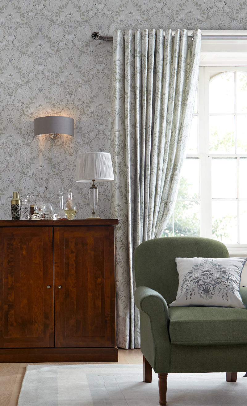 Laura Ashley Sorrento 2lt Wall Light Polished Nickel With Charcoal Shade • LA3727711-Q