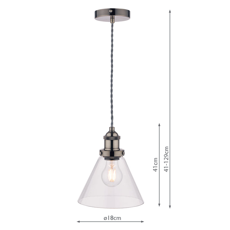 Laura Ashley Isaac Pendant Satin Nickel Glass • LA3727729-Q