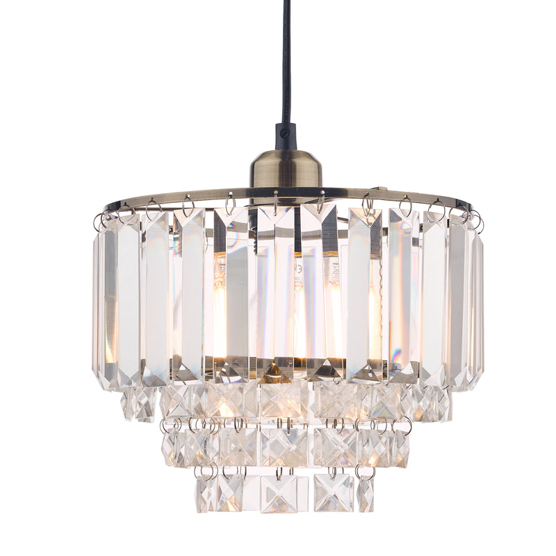 Laura Ashley Vienna Easy Fit Pendant Crystal & Antique Brass • LA3727733-Q