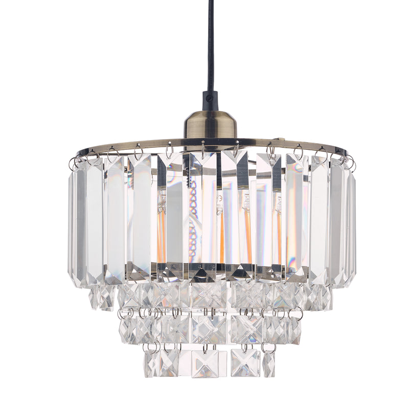 Laura Ashley Vienna Easy Fit Pendant Crystal & Antique Brass • LA3727733-Q