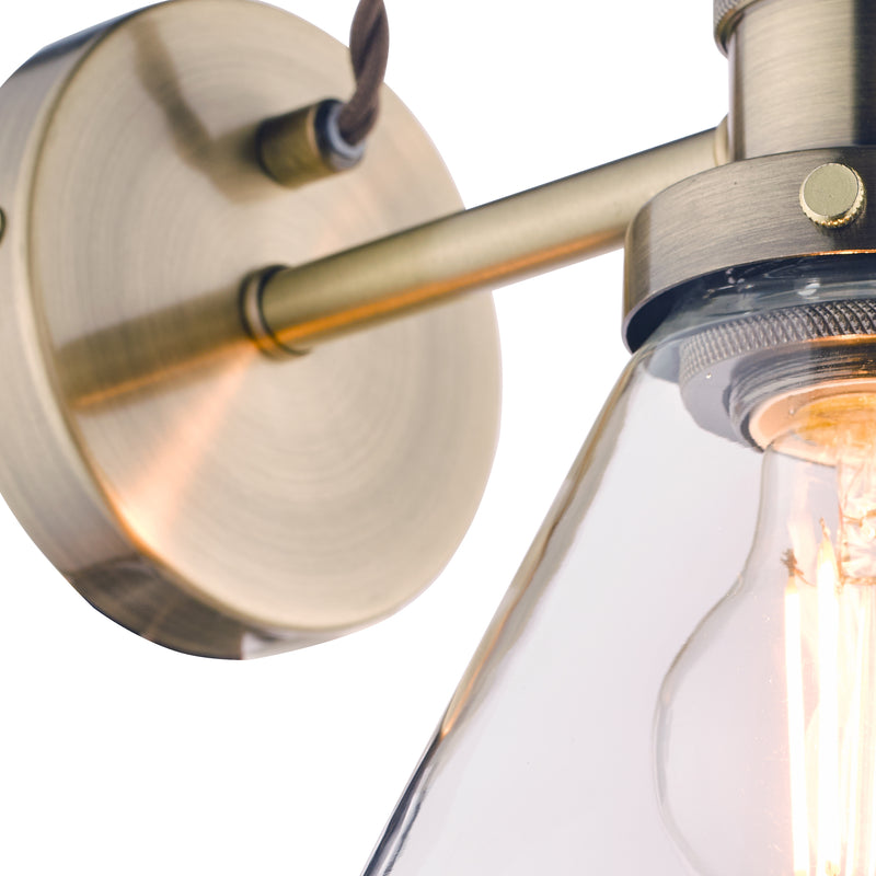 Laura Ashley Isaac Wall Light Antique Brass Glass • LA3727742-Q