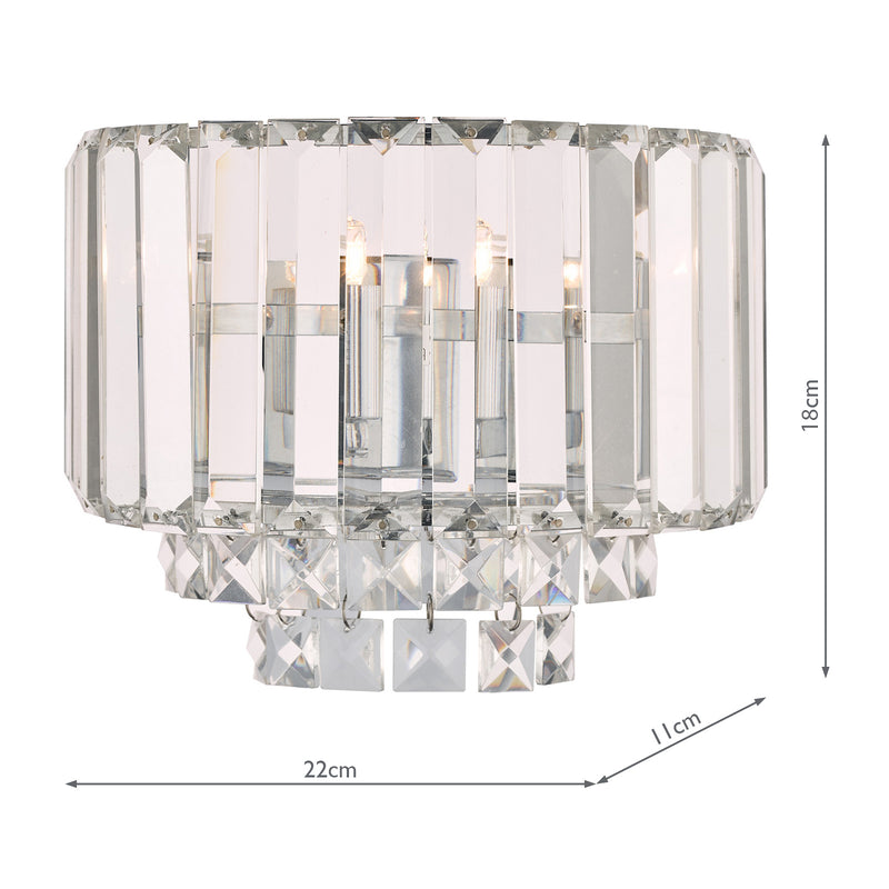 Laura Ashley Vienna Wall Light Polished Chrome Crystal • LA3727746-Q
