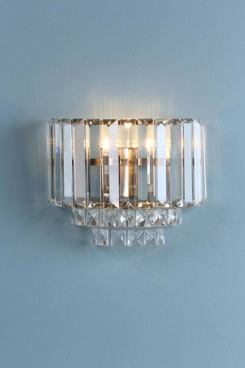 Laura Ashley Vienna Wall Light Antique Brass Crystal • LA3727747-Q