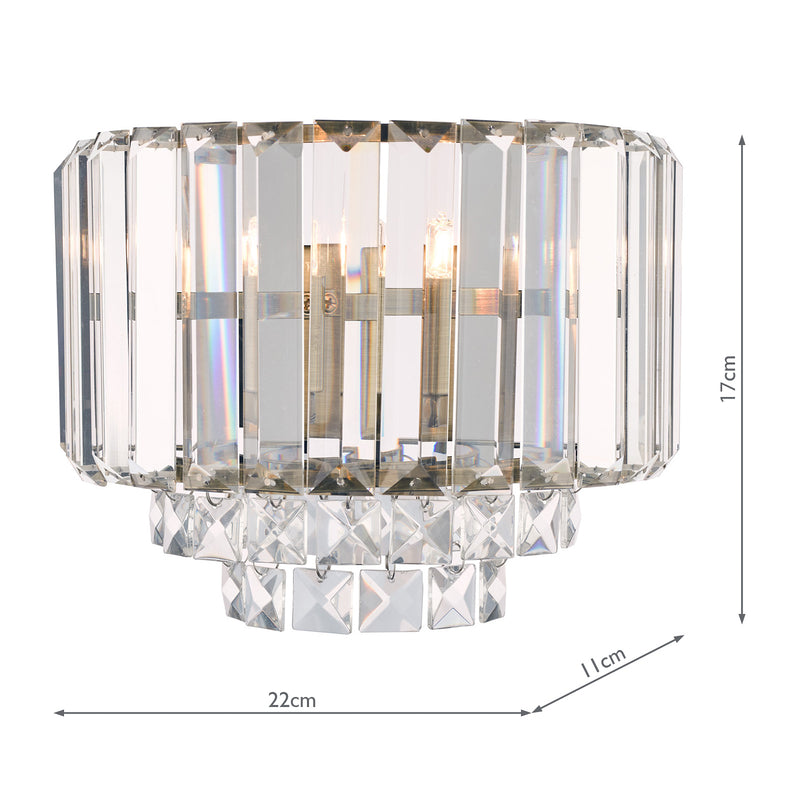 Laura Ashley Vienna Wall Light Antique Brass Crystal • LA3727747-Q