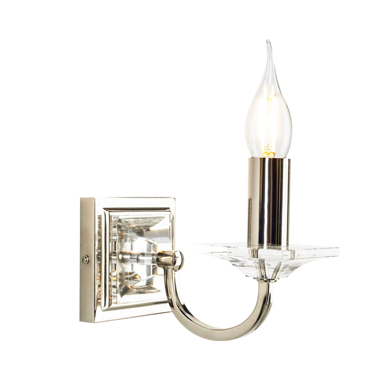 Laura Ashley Carson Wall Light Polished Nickel and Crystal Bracket Only • LA3727751-Q