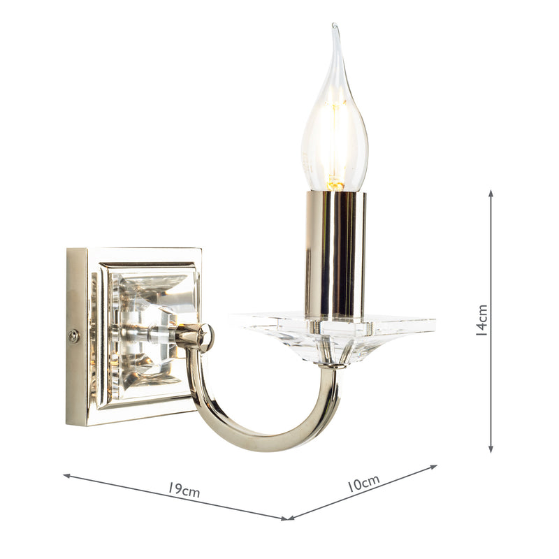 Laura Ashley Carson Wall Light Polished Nickel and Crystal Bracket Only • LA3727751-Q