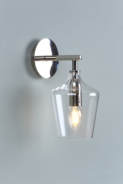 Laura Ashley Ockley Wall Light Polished Chrome & Glass • LA3727863-Q