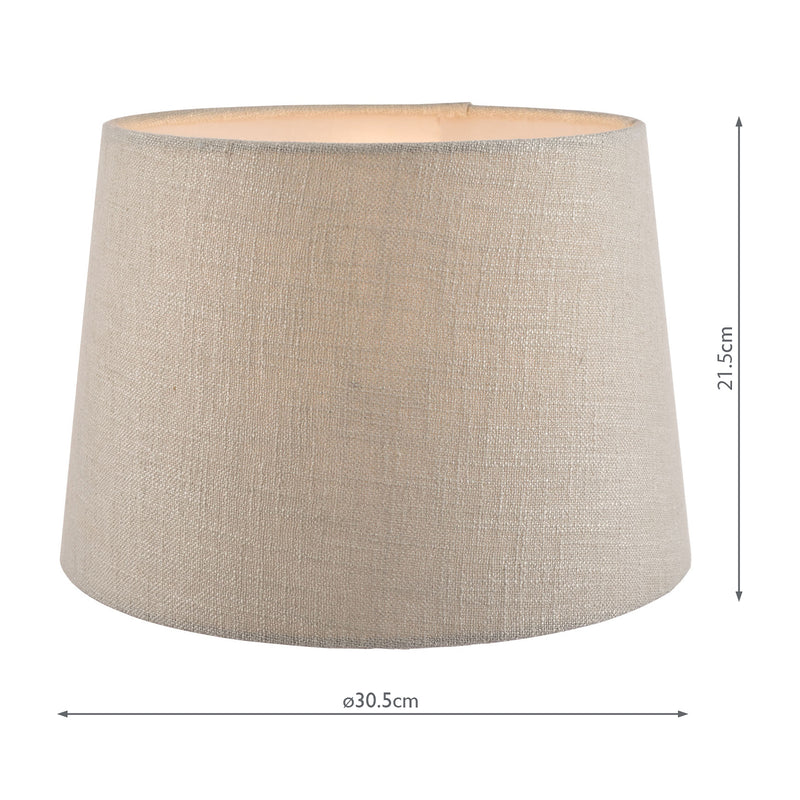 Laura Ashley Bacall Linen Empire Drum Shade Silver 30cm/12 inch • LA3730040-Q