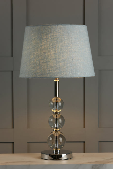 Laura Ashley Selby Large Table Lamp Polished Nickel & Glass Ball Base Only • LA3732149-Q