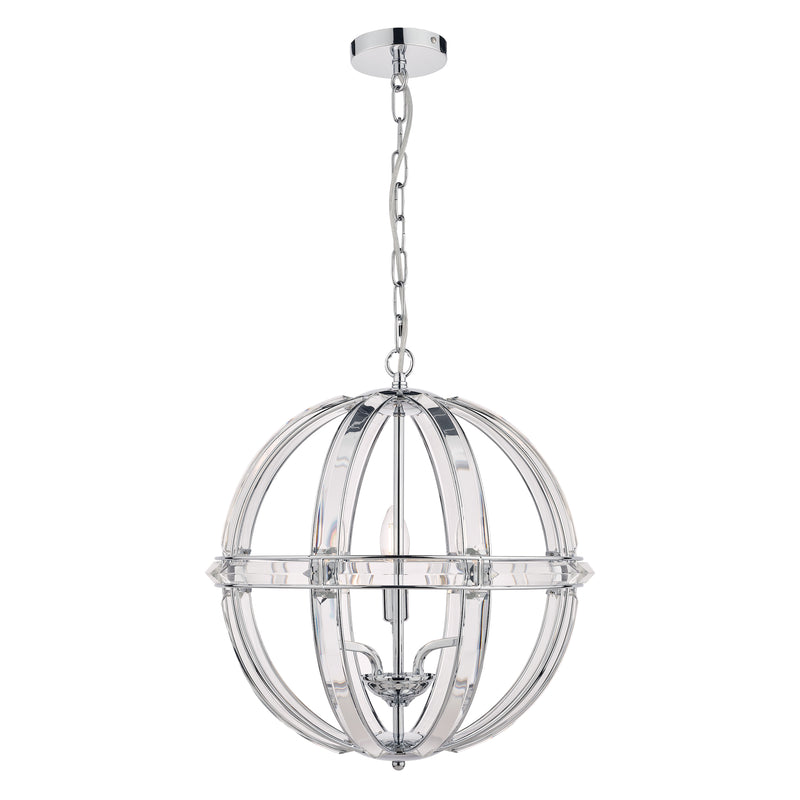 Laura Ashley Aidan 5lt Pendant Glass & Polished Chrome • LA3732577-Q