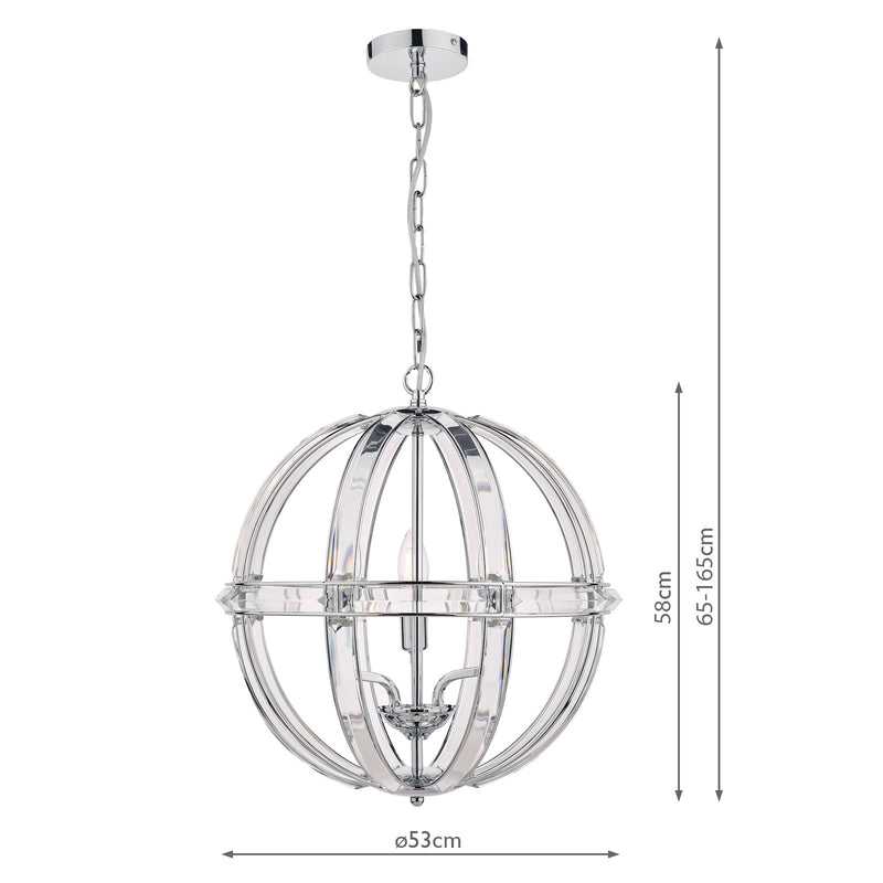 Laura Ashley Aidan 5lt Pendant Glass & Polished Chrome • LA3732577-Q