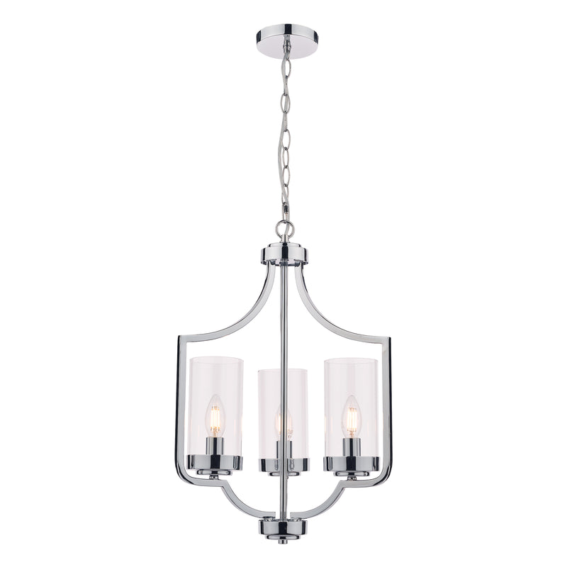 Laura Ashley Joseph 3lt Chandelier Polished Chrome Glass • LA3732582-Q