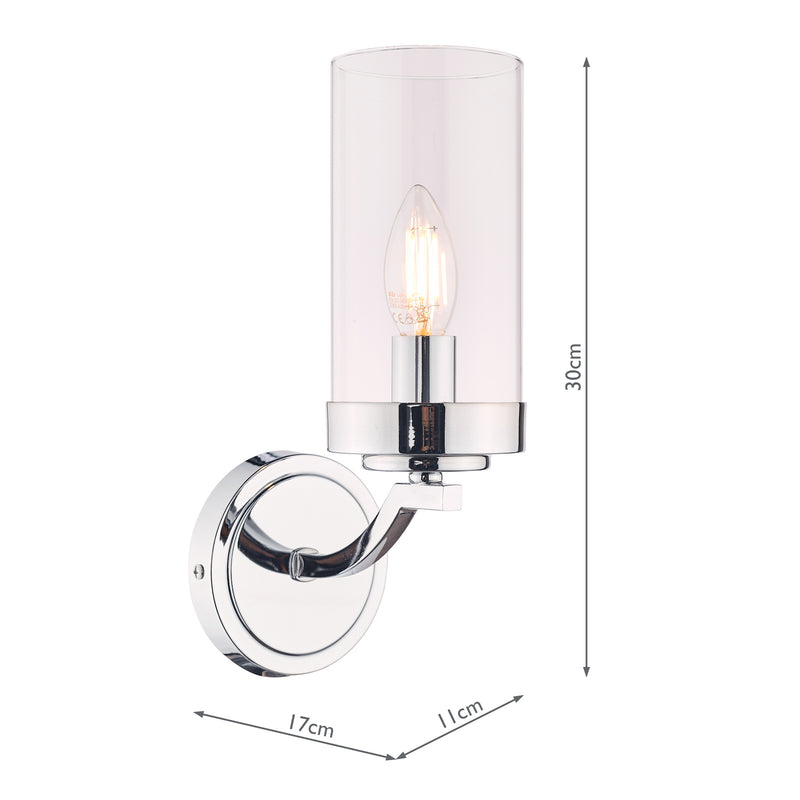 Laura Ashley Joseph Wall Light Polished Chrome Glass • LA3732598-Q