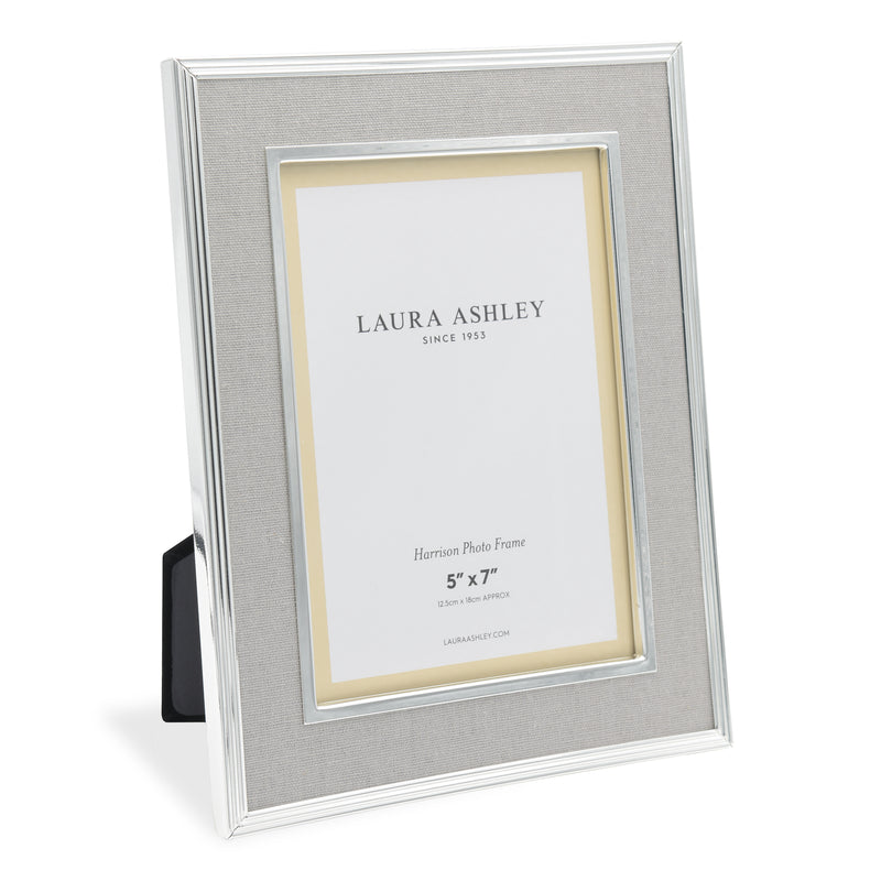 Laura Ashley Harrison Photo Frame Pale Charcoal Linen 5x7" • LA3733733-Q