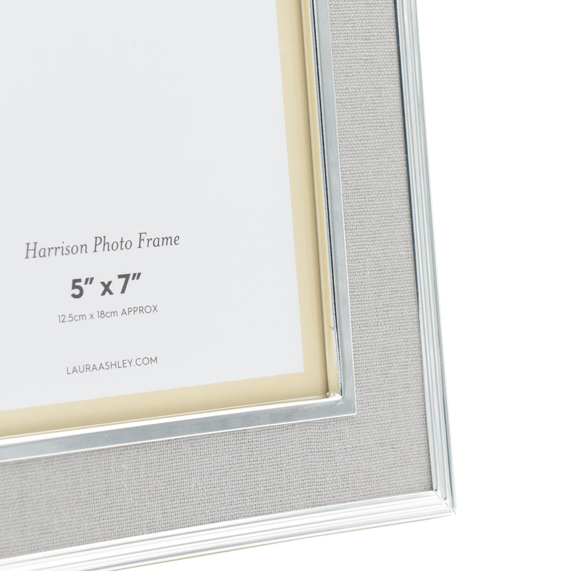 Laura Ashley Harrison Photo Frame Pale Charcoal Linen 5x7" • LA3733733-Q