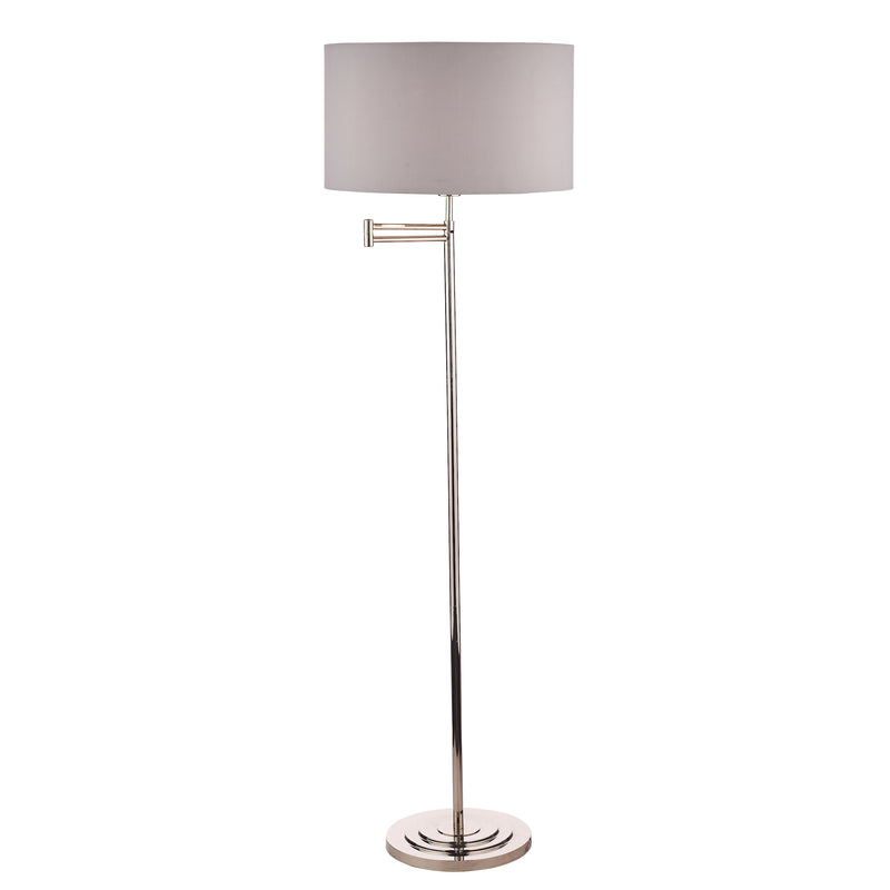 Laura Ashley Marlowe Swing Arm Floor Lamp Polished Nickel With Shade • LA3734177-Q
