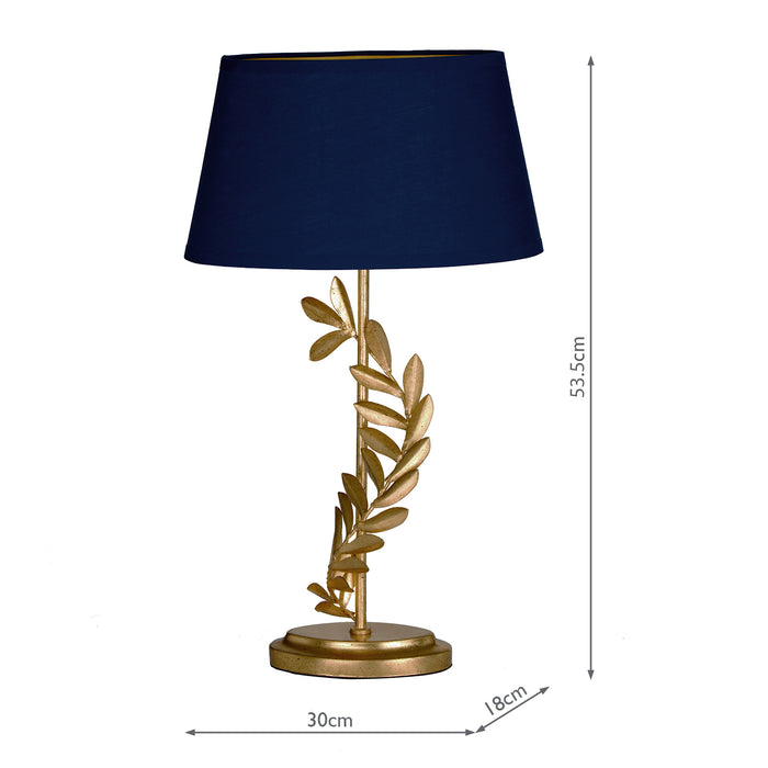 Laura Ashley Archer Table Lamp Leaf Design Gold With Shade • LA3734602-Q