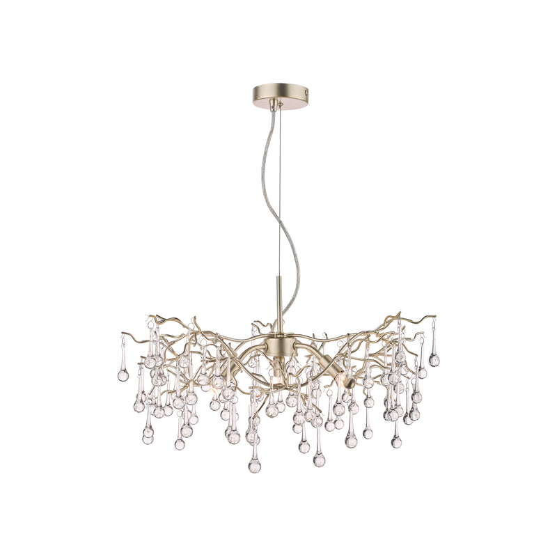 Laura Ashley Willow 3lt Pendant Champagne & Clear Crystal • LA3734644-Q
