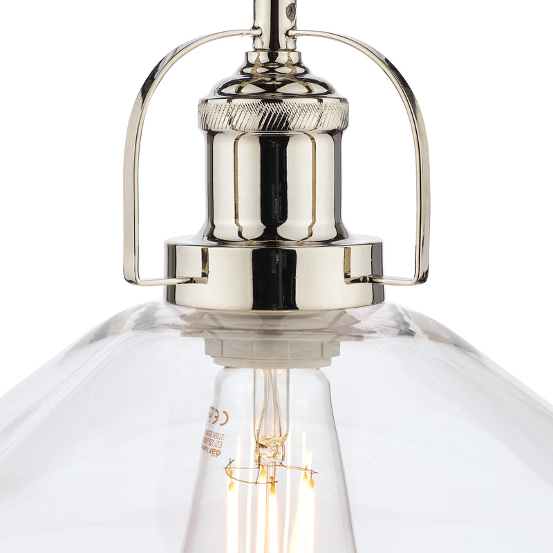 Laura Ashley Rye Pendant Polished Nickel Clear Glass • LA3734719-Q