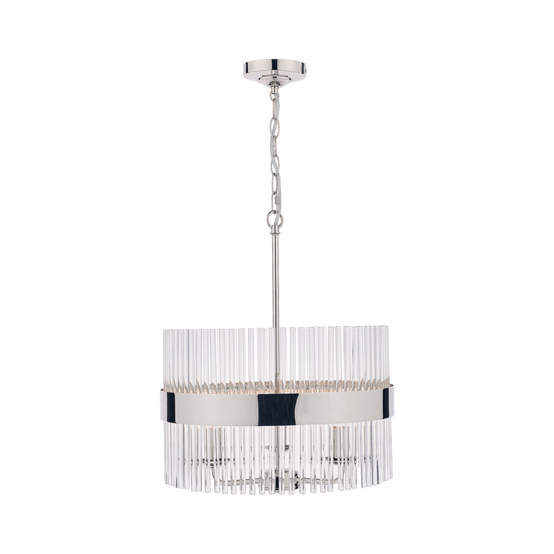 Laura Ashley Alexa 3lt Pendant Polished Nickel Glass Rods • LA3736027-Q