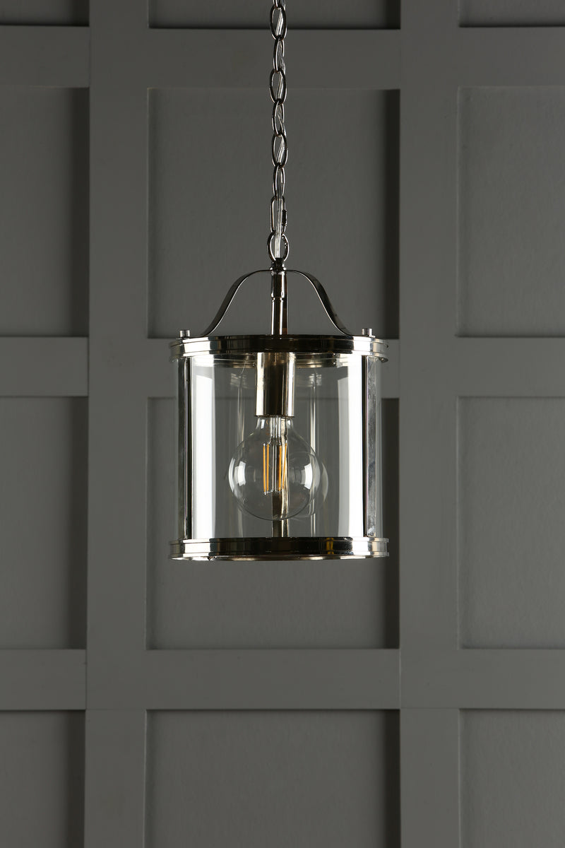Laura Ashley Harrington Lantern Polished Nickel Glass • LA3742247-Q