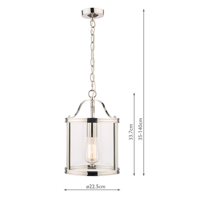 Laura Ashley Harrington Lantern Polished Nickel Glass • LA3742247-Q