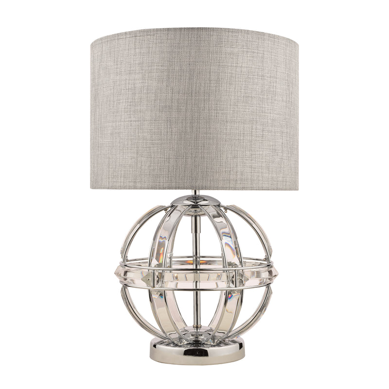 Laura Ashley Aidan Glass & Polished Chrome Globe Table Lamp with Shade • LA3742828-Q