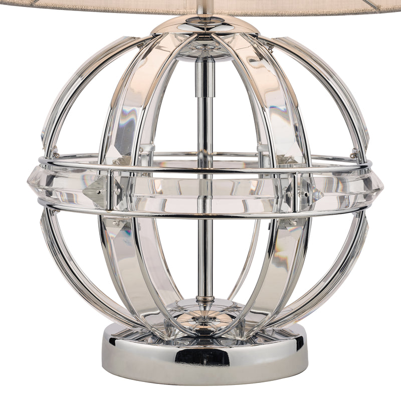 Laura Ashley Aidan Glass & Polished Chrome Globe Table Lamp with Shade • LA3742828-Q