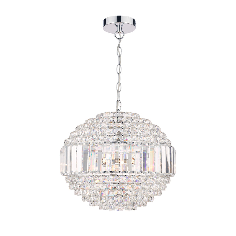 Laura Ashley Vienna 5lt Chandelier Crystal & Polished Chrome • LA3743651-Q